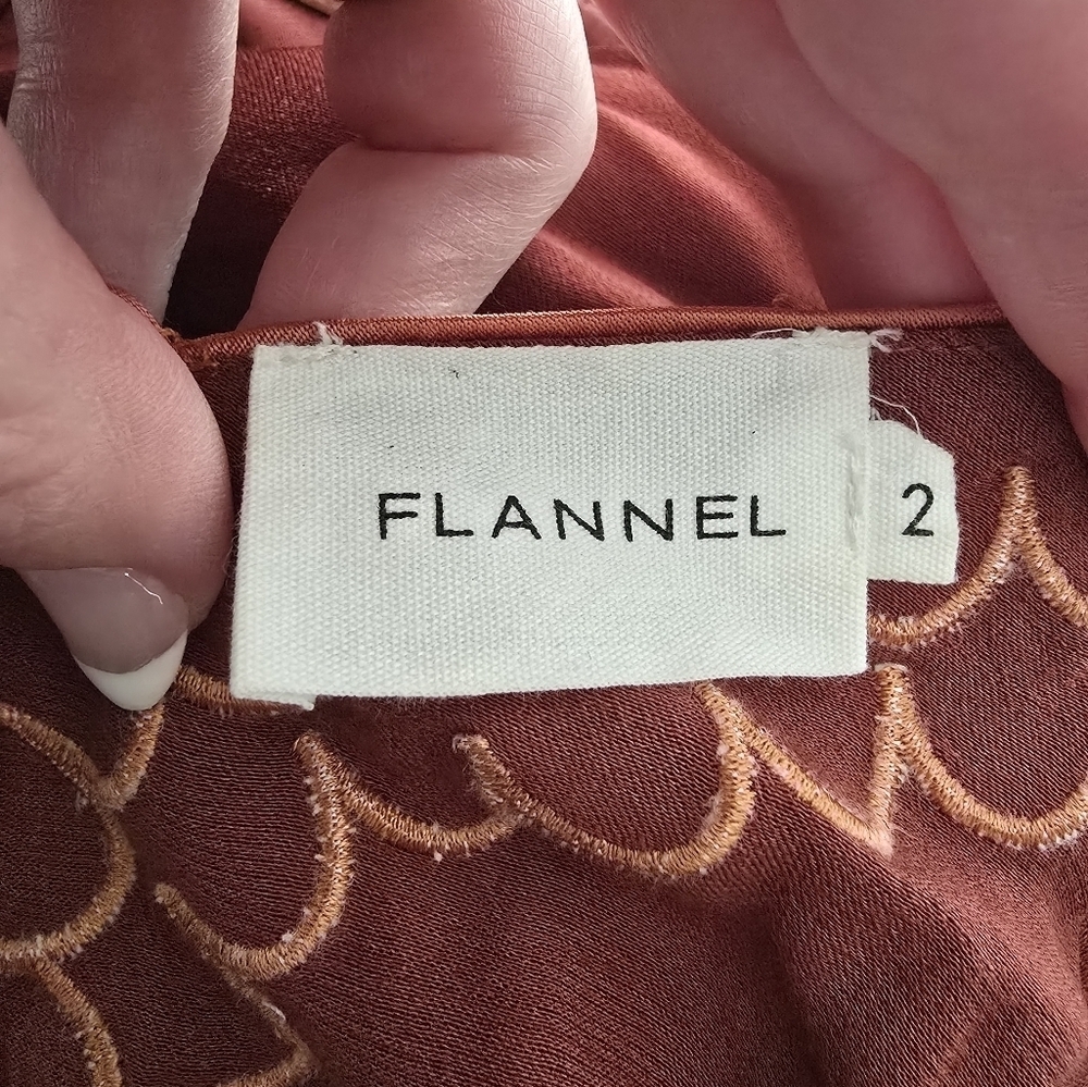 FLANNEL Australia Satin Drop Waist Romper Size 2 (US 6-8) Rust Colored MSRP $480 - Picture 6 of 10